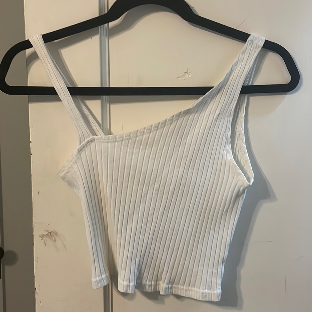 White one shoulder top